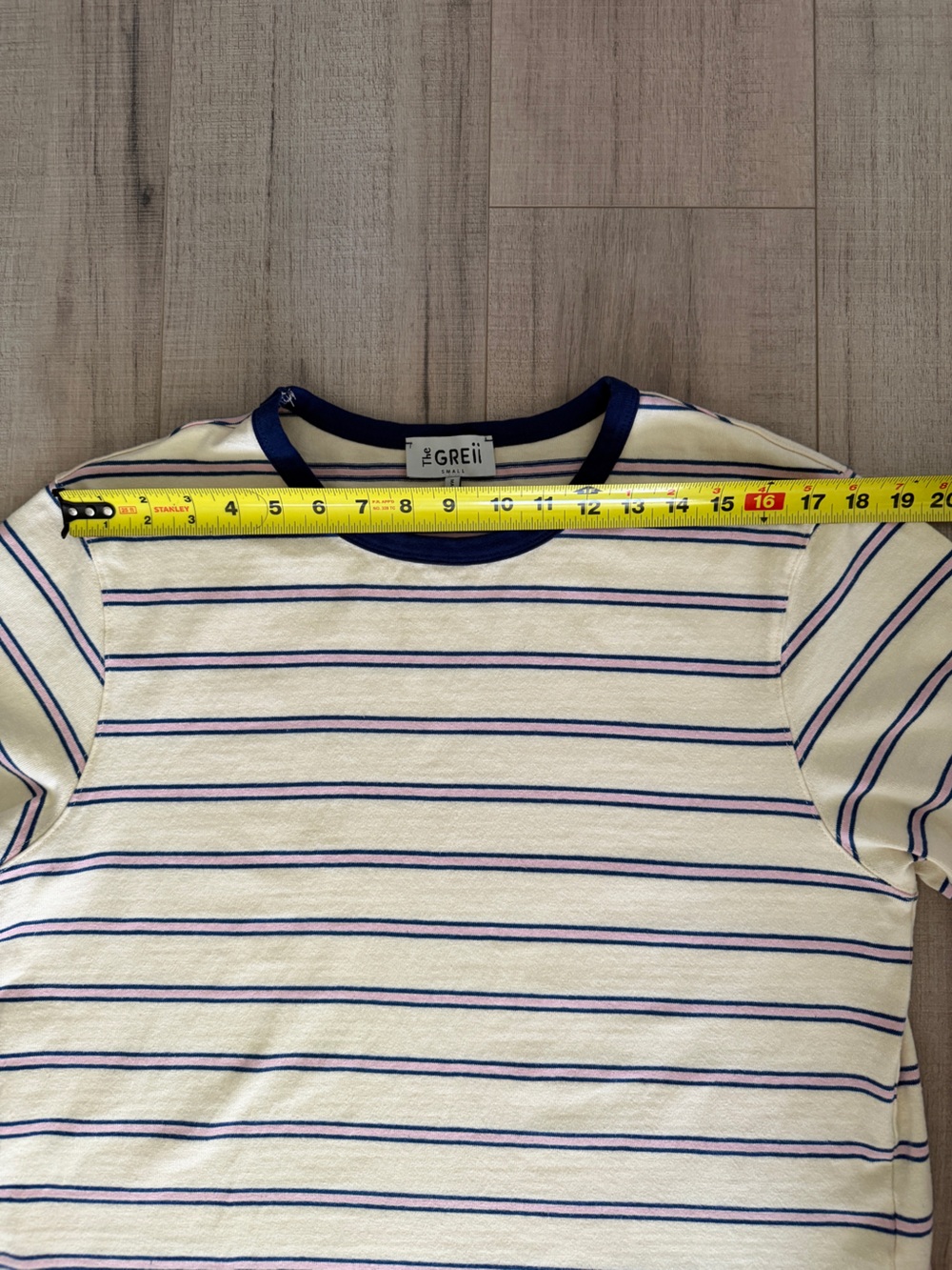 The Greii Striped Ringer Tee Women’s S Boxy Cropped Cotton Made in Korea - Picture 8 of 11